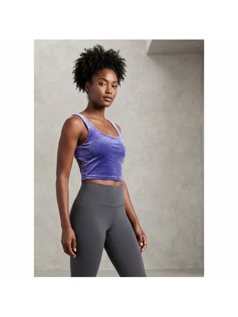 Athleta Velvet Cut Out Crop Tank Size Medium
